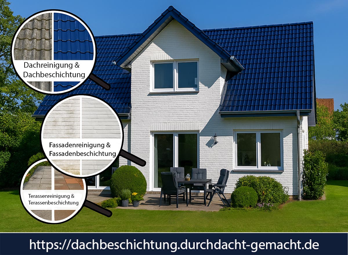 Kernkompetenzen Dachbeschichtung & Dachreinigung, Fassadenarbeiten, Terrassenreinigung & -beschichtung - von David Tessenow Durchdacht-Gemacht