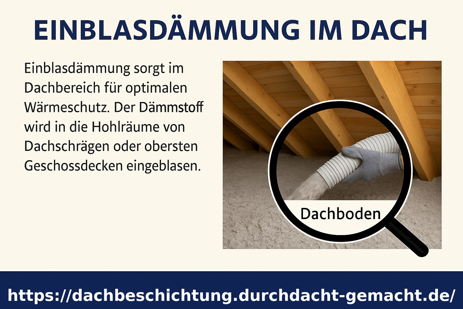 Einblasdämmung im Dach – Wärmedämmung durch eingeblasenen Dämmstoff in Dachschrägen und Geschossdecke von Duchdacht-Gemacht David Tessenow